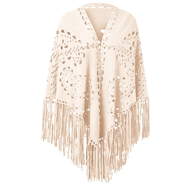 Chal de invierno para mujer, color liso, de gamuza, con flecos, bufanda chal para mujer