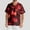Red_005, variant on Domuza Scrub Top Men Oversized V-Neck Short Sleeve Spooky Novelty Print Nursing Top Comfort Soft Stretch Working Blouse with Chest Pockets Black XXL