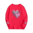 thumbnail image 4 of Girls Red Sparkle Heart Long Sleeve Shirt, Kids Graphic Tee, Soft Stretchy Top for Kids Tween Play & Casual, Sizes 2T-14,Size 13-14 T, 4 of 6