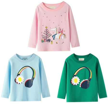 

Zelic Long Sleeve Shirts Spring Clearance Toddler Kids Baby Boys Girls Fashion Cartoon Shirt Tops Tee Clothes 3PCS Set