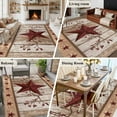 thumbnail image 5 of Rectangle Area Rugs 8 x 10 Ft, Red Texas Star Vintage Non-Slip Residential Carpet, Farmhouse Berry Brown Wooden Indoor Crawling Mats Runner Rugs for Living Room/Dining Room/Bedroom, 5 of 8