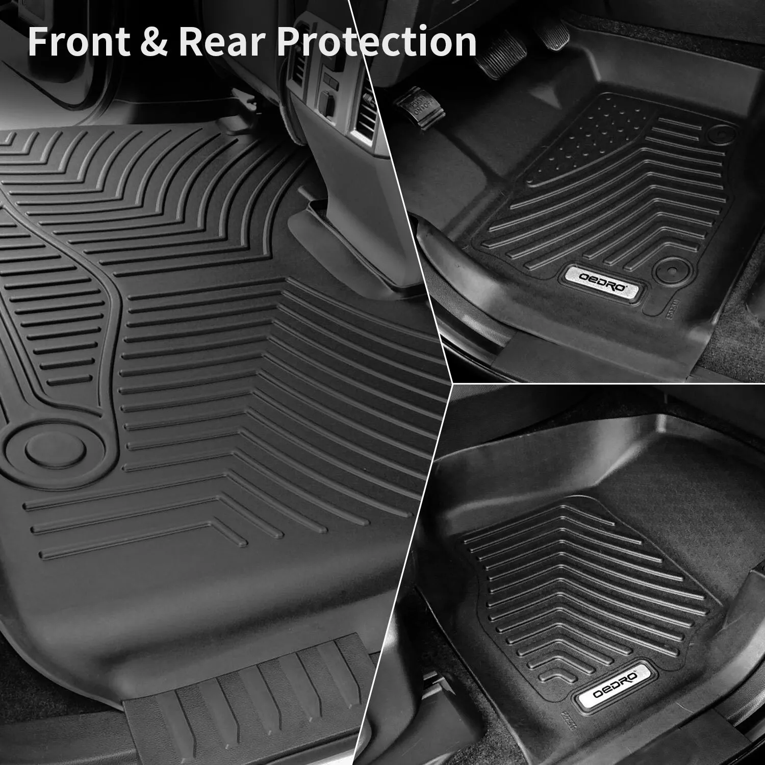 RVNI Floor Mats & Cargo Mat for 2017-2025 Chrysler Pacifica 7 and 8 Passenger Model TPE All-Weather Protection Full Set (No Hybrid Models)