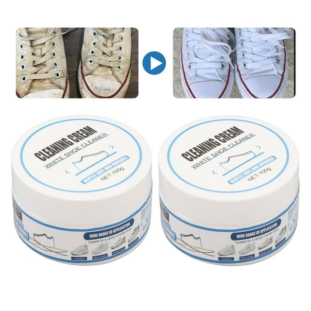 Crema de Limpija de Zapatos, Crema de Limpieza de Zapatos Blancos Multipósito 2pcs 100g Iluminar para Zapatillas