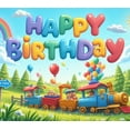 thumbnail image 4 of Colorful Train Happy Birthday Banner for Kids Outdoor Party Celebration, 4 of 7