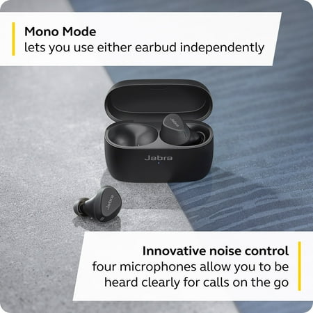 Jabra - Elite 4 Active True Wireless Noise Cancelling In-Ear Headphones - Black