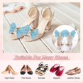 thumbnail image 4 of 2-Pack Bow Shoe Clips, Satin Elegant Detachable Buckle Bridal Heels Accessories with Pearl Rhinestone for Wedding, 4 of 5