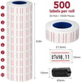 thumbnail image 2 of Livhil 30 Rolls 15000pcs White Price Gun Labels for Mx-5500 Labeller White Pricemarker Stickers Plus 3 Piece Refill Ink Rolls, 2 of 7