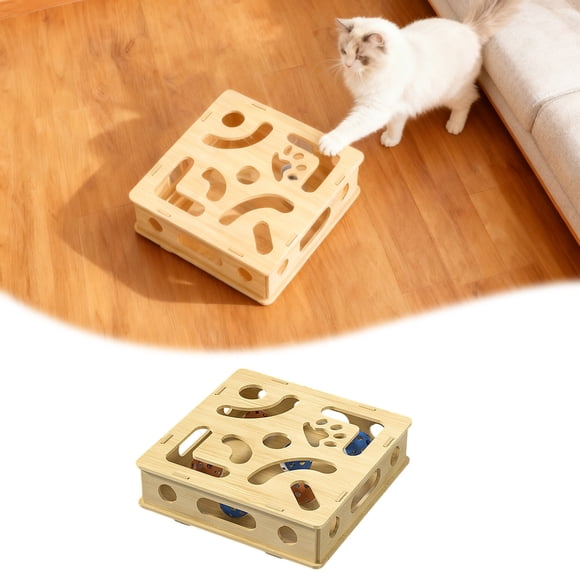 Pet Supplies Cat Scratch Puzzle Enrichment for Indoor Cats - Stress Nail File Alternative Interactive Toy for Cats with Design