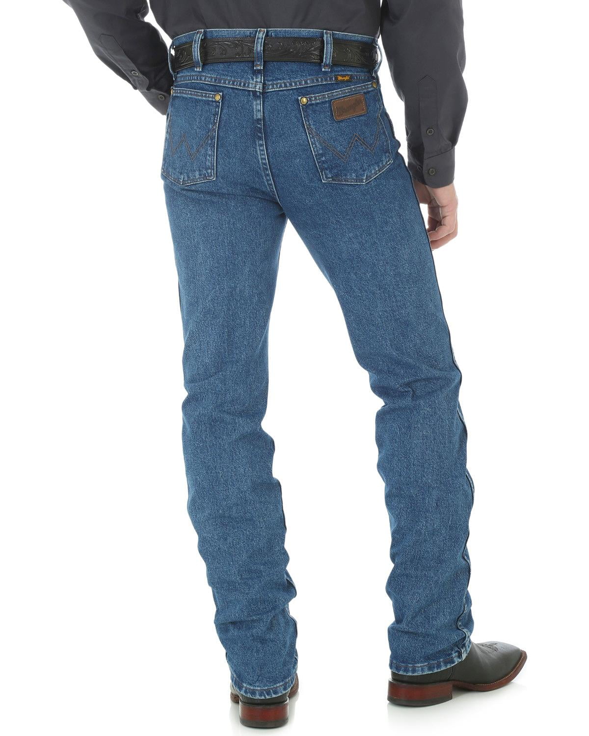 wrangler men's premium performance cowboy cut slim fit jean, dark stone,  36w x 38l 