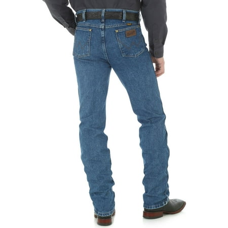 wrangler men's premium performance cowboy cut slim fit jean, dark stone, 33w x 38l