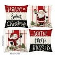 thumbnail image 5 of Feltree Christmas Throw Pillow Covers 4-Pack, Santa Claus Print Holiday Decor for Sofa Bed Living Room, 17x17 Inch Festive Pillow Cases, 5 of 8