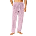 thumbnail image 2 of Hearthz Mens Flannel Pajama Pants Pink Winter Thick Thermal Drawstring Lounge Pants Sleep Bottoms Elastic Waisted Mens Sleep Pants with Pocket, 2 of 10