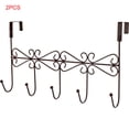 thumbnail image 1 of Baohd 2 Pieces Over The Door Hanger Rack with 5 Hooks Decorative Metal Coat Hat Holder for Home Office - Bronze, 1 of 9
