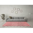 thumbnail image 3 of Ahgly Company Machine Washable Indoor Rectangle Checkered Red Modern Area Rugs, 3' x 5', 3 of 4