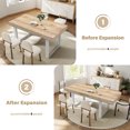 thumbnail image 2 of Aukfa Extendable Dining Room Table for 6-10,Farmhouse Large Rectangular Kitchen Table,White Oak, 2 of 7