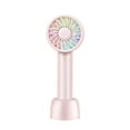 thumbnail image 2 of Handheld Fan Adjustable Rechargeable Portable Cooling Device Travel Battery Operated Outdoor Brushless Plastic Cooler Gift Pink with Light, 2 of 9