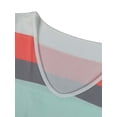 thumbnail image 4 of Franhais Women Summer Dress, Stripe V-Neck Long Sleeves Drawstring Waist Casual Skirt with Pockets for Girls, 6 Colors, 4 of 9