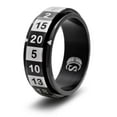 thumbnail image 1 of CritSuccess d20 Dice Ring with 20 Sided Die Spinner (Size 14 - Stainless Steel - Black), 1 of 1