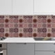 thumbnail image 3 of 18 pegatinas para azulejos de 9 estilos, color rosa, rojo y verde, autoadhesivas, impermeables, para pared, con diseño de mandala., 3 of 9