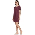 thumbnail image 3 of Stylore Nightgown for Women Soft Night Shirt Comfy Sleepwear Melange Wine 2XL, 3 of 5