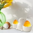 thumbnail image 4 of THLKIF Easter Rabbit Egg Cup Holder, Adorable Bunny Ceramic 2 Poached Egg Cups for Soft Boiled Eggs, Deviled Eggs Platter, Easter Decorations, Dishwasher Safe, 4 of 6