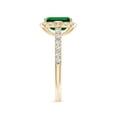 thumbnail image 3 of ANGARA Emerald-Cut Lab Grown 1.5 Ct Emerald Halo Side Stone Engagement Ring for Women in 14K Yellow Gold (Size-8x6mm) | May Birthstone, Anniversary, Jewelry Gift for Women | Lab-Grown Emerald Ring, 3 of 8