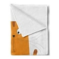 thumbnail image 2 of Cartoon Soft Flannel Fleece Throw Blanket, Cat Looking at Mouse Hunter Kitty Fun Humor Kids Animal Graphic Art Print, Cozy Plush for Indoor and Outdoor Use, 50" x 70", Marigold Grey, by Ambesonne, 2 of 5