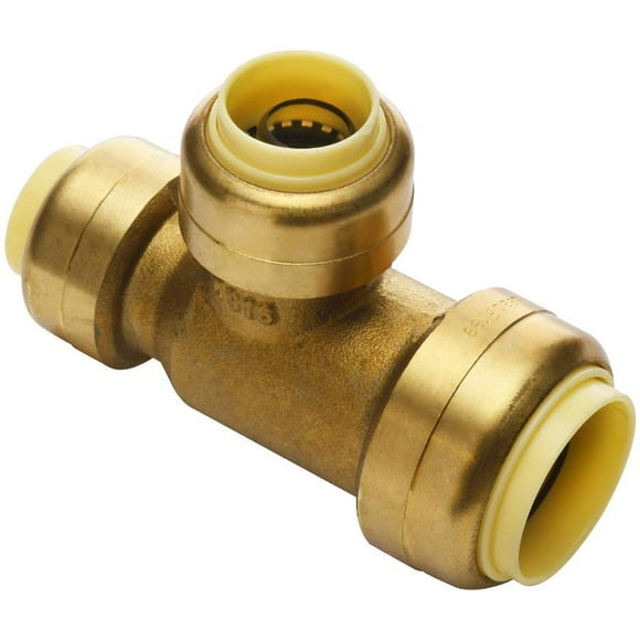 3/4" x 1/2" x 1/2" Push 'N' Connect Push Fit Brass Reducing Tee