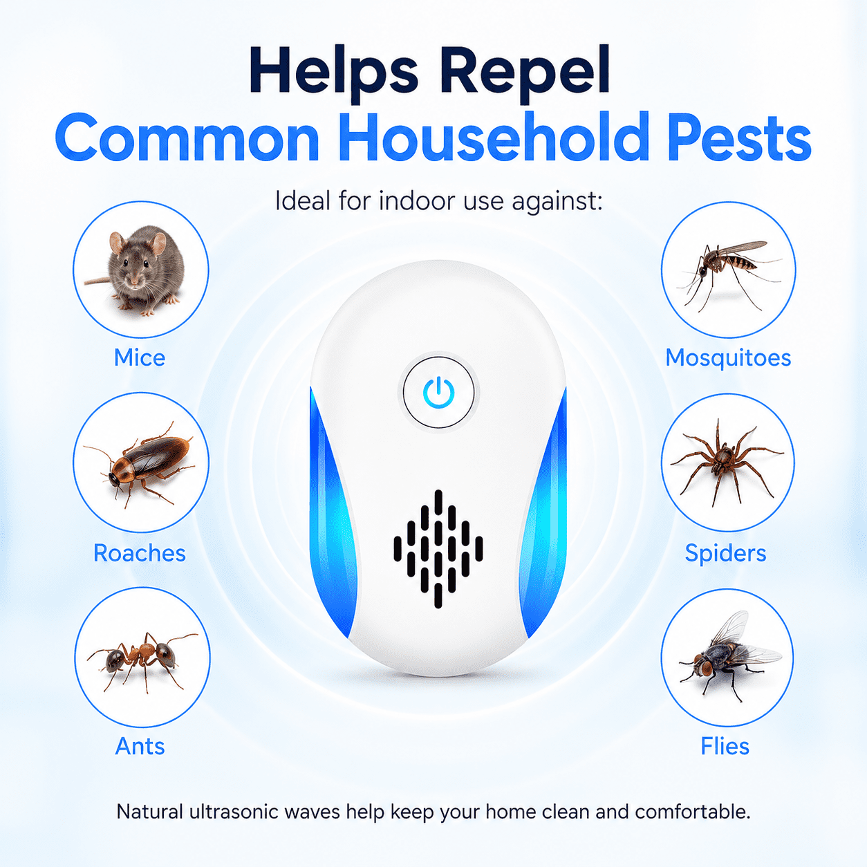 Vermix Pulse Pro, 2026 Upgraded Ultrasonic Pest Repeller, Plug-in Indoor Pest Repellent for Mice and Pests, Electronic Pest Control Device for Home, Kitchen, Bedroom, Office