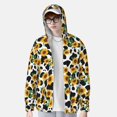 thumbnail image 2 of Fotbe Mignon Imprimé Vache Tournesol C Veste de Protection Solaire UPF 50+ pour Hommes et Femmes avec Capuche et Poches Randonnée Extérieur Performance-TTG, 2 of 7
