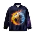thumbnail image 4 of Uorisanigo Kids Girls Sweatshirt School Long Sleeve Pullover Top Oversized Fire Soccer Ball Quarter Zip Pullover Sweatshirts Casual Essentials Half Zipper Crop Tops Fall Clothes, 4 of 7