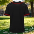 thumbnail image 4 of CQONEPT Baseball Jersey Tops for Women Short Sleeve Shirt Button Up Summer Tops Casual Sportswear Athletic Tee Uniform Sky Blue L, 4 of 6