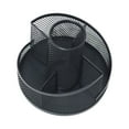 thumbnail image 3 of Rotating Desk Organizer Pen Holder – 360° Metal Mesh Desktop Caddy with 5 Compartments | Black Office Desk Accessories | Space-Saving Organizer for Pens, Pencils, Supplies | 1pc, 5.3x4.7in, 3 of 9