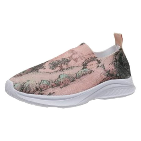 

DVKOVI Memory Foam Shoes Women Women s Slip On Shoes Ladies Mesh Sports Casual Socks Shoes Breathable Plus Size Lightweight Running Shoes Sneakers Casual Shoes Pink 37