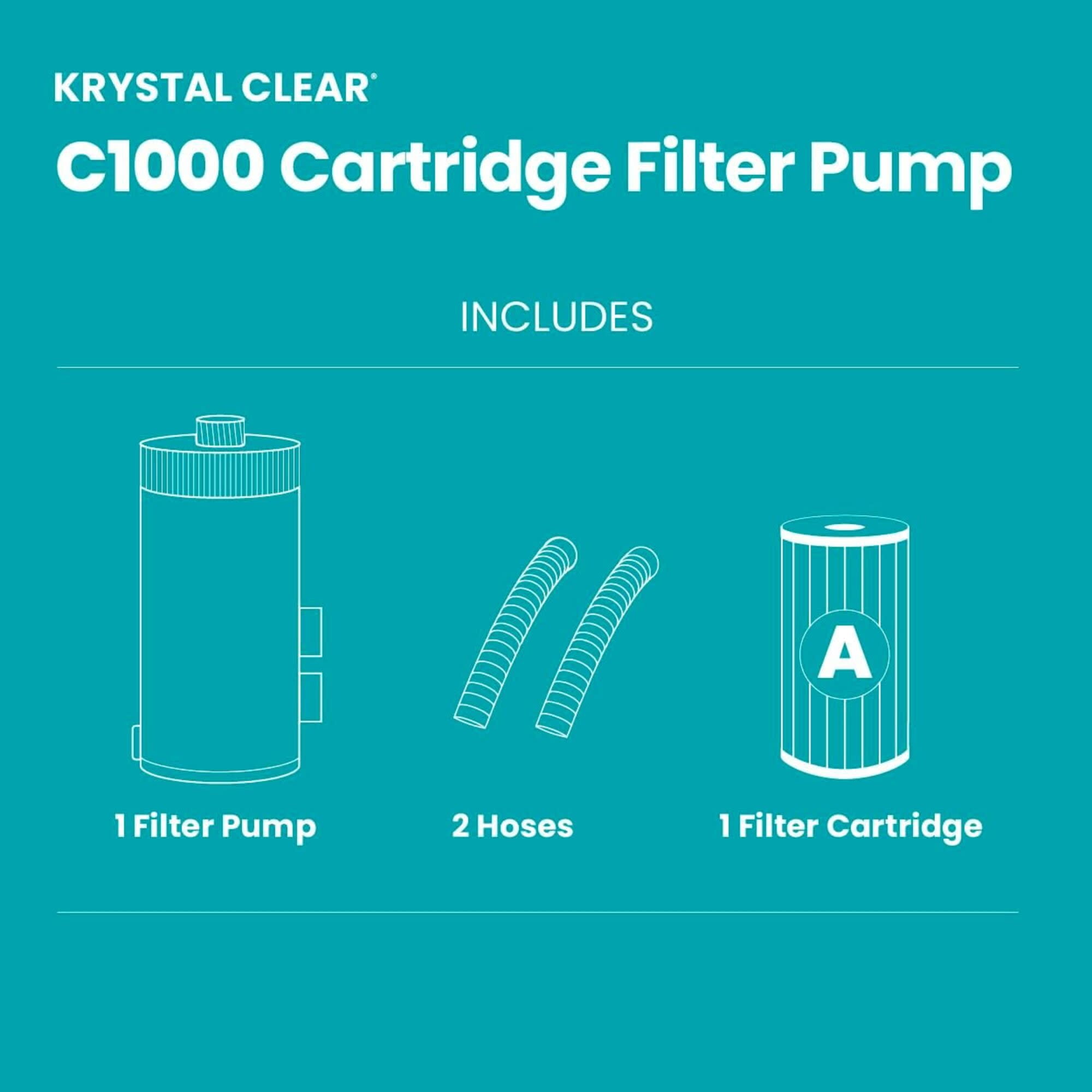 Intex C1000 Cartridge Filter Pump, 1000 GPH, Above Ground Pool up