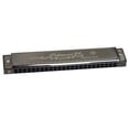 thumbnail image 3 of 24-Hole C Key Polyphonic Harmonica for Beginners Kids Students with Stainless Steel Cover, Resin Comb, Pure Copper Reeds, Dark Gray Color, Includes Hard Storage Case and Cleaning Cloth – Ideal, 3 of 7
