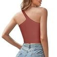 thumbnail image 3 of YUEJUIR Womens Dressy Tops Summer New Sexy Sleeveless Sleeveless Midriff Shoulder Sling Leggings Small Vest Female Cotton Tops for Women Summer Tank Tops Summer TopRed, 3 of 5