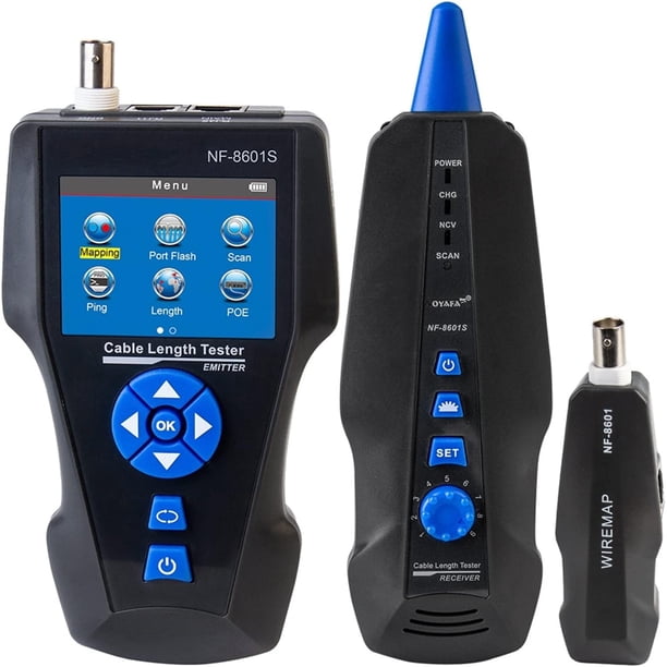 Probador portátil de fibra óptica NF-8601S RJ45 RJ11 Cable de red Probador TDR multifunción Longitud con POE/PING/Puerto Voltaje Línea Herramienta de diagnóstico Detector óptico