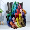 thumbnail image 4 of Crayon Soft Flannel Fleece Blanket, Focused Shot Macro Photography with Assorted Colorful Painting Elements Art Themed, Cozy Plush for Indoor and Outdoor Use, 50" x 70", Multicolor, by Ambesonne, 4 of 5