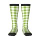 thumbnail image 1 of Fotbe White Green Plaid Calcetas Divertidas Estampadas para Hombre y Mujer, Calcetas de Algodón hasta la Rodilla para Caminar, Correr, Enfermería y Embarazo, 1 of 6