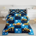 thumbnail image 2 of Homewish Boys Girls Yellow Truck Bedding Comforter Set 2pcs,Cartoon Car Twin Comforter Sets Microfiber,Geometric Plaid Grid Breathable Bedding Set,Super Cozy Room Decor,Reversible, 2 of 8