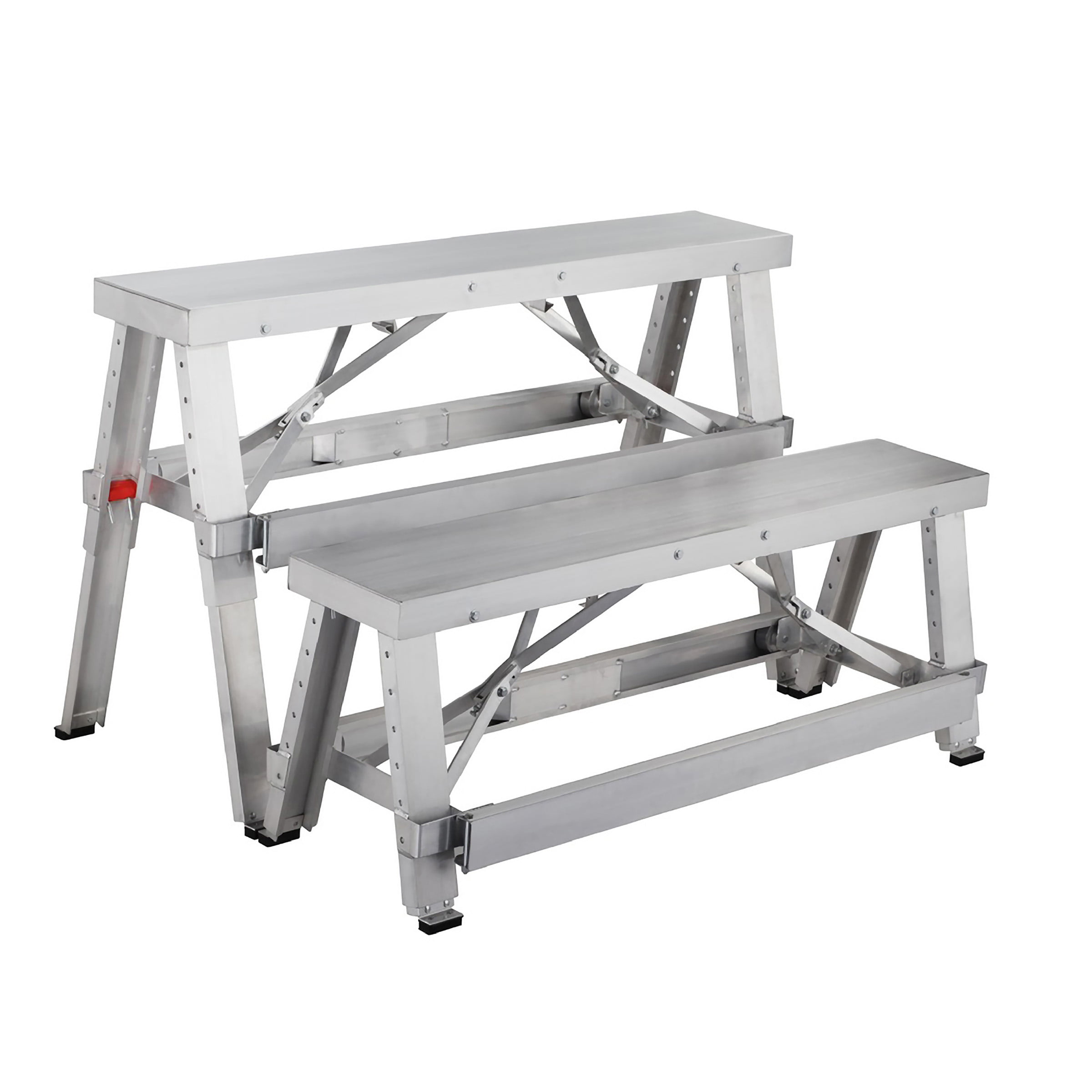 6120 Pentagon Tool Professional Quality Aluminum Drywall Bench With Adjustable Steps And Functions As A Workbench