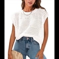 thumbnail image 3 of Top de Crochet con Cuello Redondo y Corta para Mujer, Color Cremoso, Talla M, 3 of 8