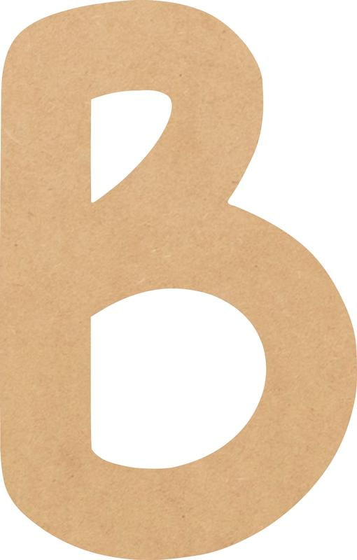 Unfinished MDF Wood Letter B, Craft Alphabet 6'' Tall MDF Wall Décor