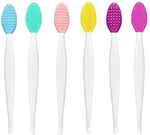 Gespout 6-Pack Lip Scrub Brush Lip Brush Lip Exfoliating Brush Silicone Exfoliating Brush Mini Exfoliating Brush Beauty Tool