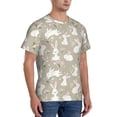 thumbnail image 2 of Bixox Men's Rabbit And Flower Printed Short Sleeve Skinny Athletic T-Shirt, 2 of 6