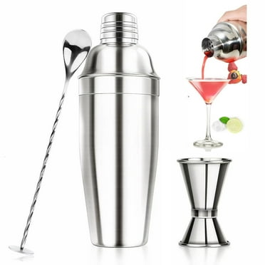 24OZ Cocktail Shaker Set - Cocktail Bar Martini Drink Shaker Set with Strainer, Stainless Steel Bartender Kit Cocktail Drink Mixer with Jigger, Mixing Spoon, Bar Accessories for Beginners