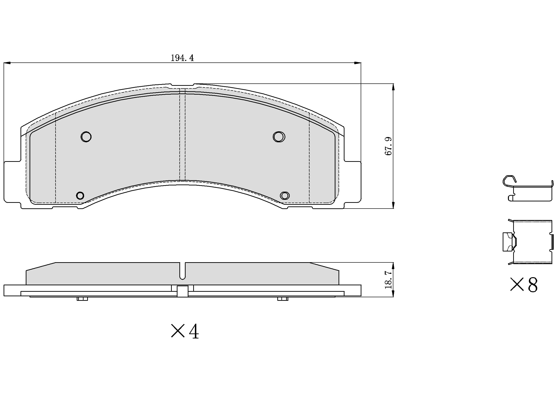 Winstop Brake Pad Set, Front WS.2087.0.C, Ford F-150 2020-2018