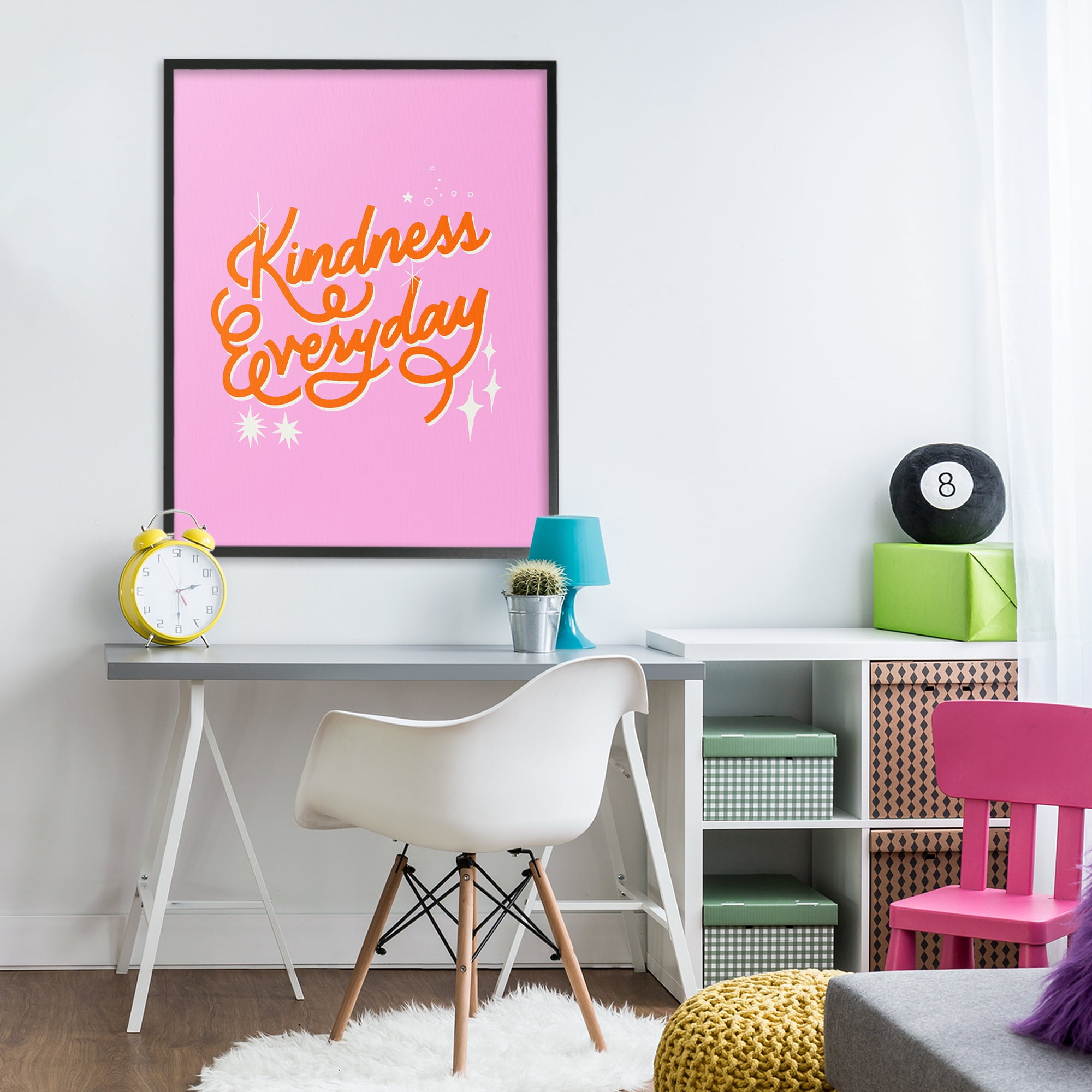 Stupell Industries Cursive Kindness Everyday Black Framed Giclee Art, design by Indira Prieto | IndySign