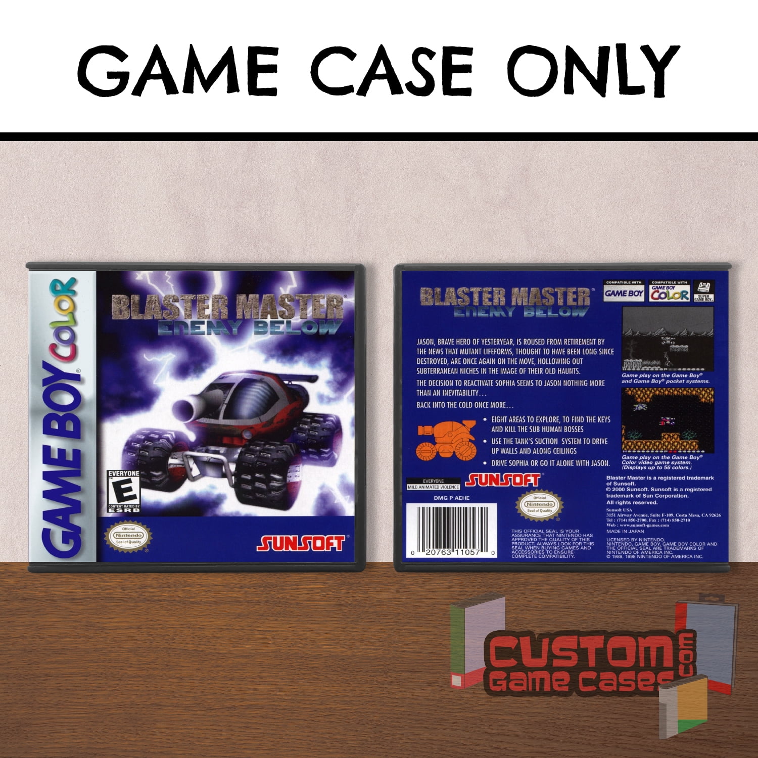 Blaster Master Enemy Below (GBC) Game Boy Color Game Case with